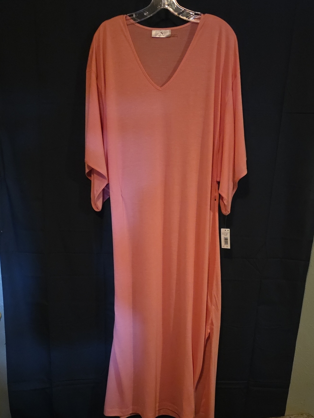Natori V-Neck Dress in Dusty Coral Pink